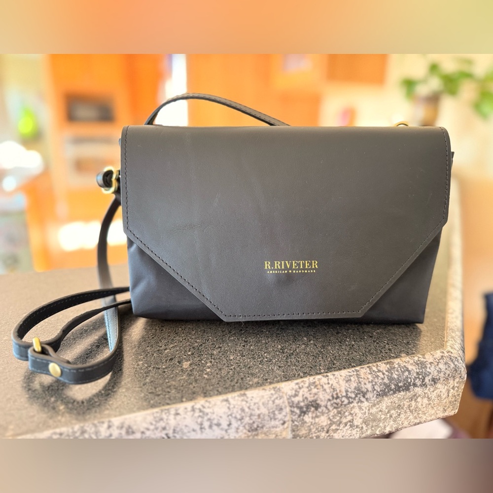 R. Riveter Black Crossbody Bag